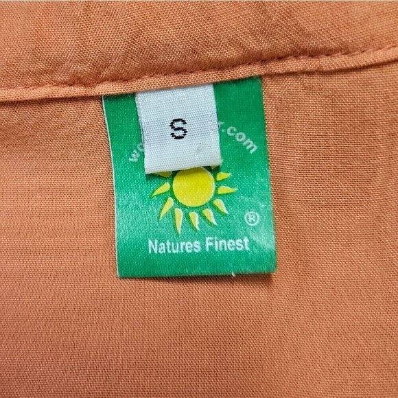 Woolies Wear 3/4 Bell Sleeve Casual Blouse Top Women's Small Peach Coral Orange - Picture 12 of 13